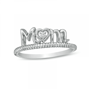 0.10 Ct White Gold Mom Ring For Mother’s Day
