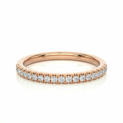 0.20 Carat Round Cut Natural Diamond Prong Setting Half Eternity Wedding Band Rose Classic Wedding Rings
