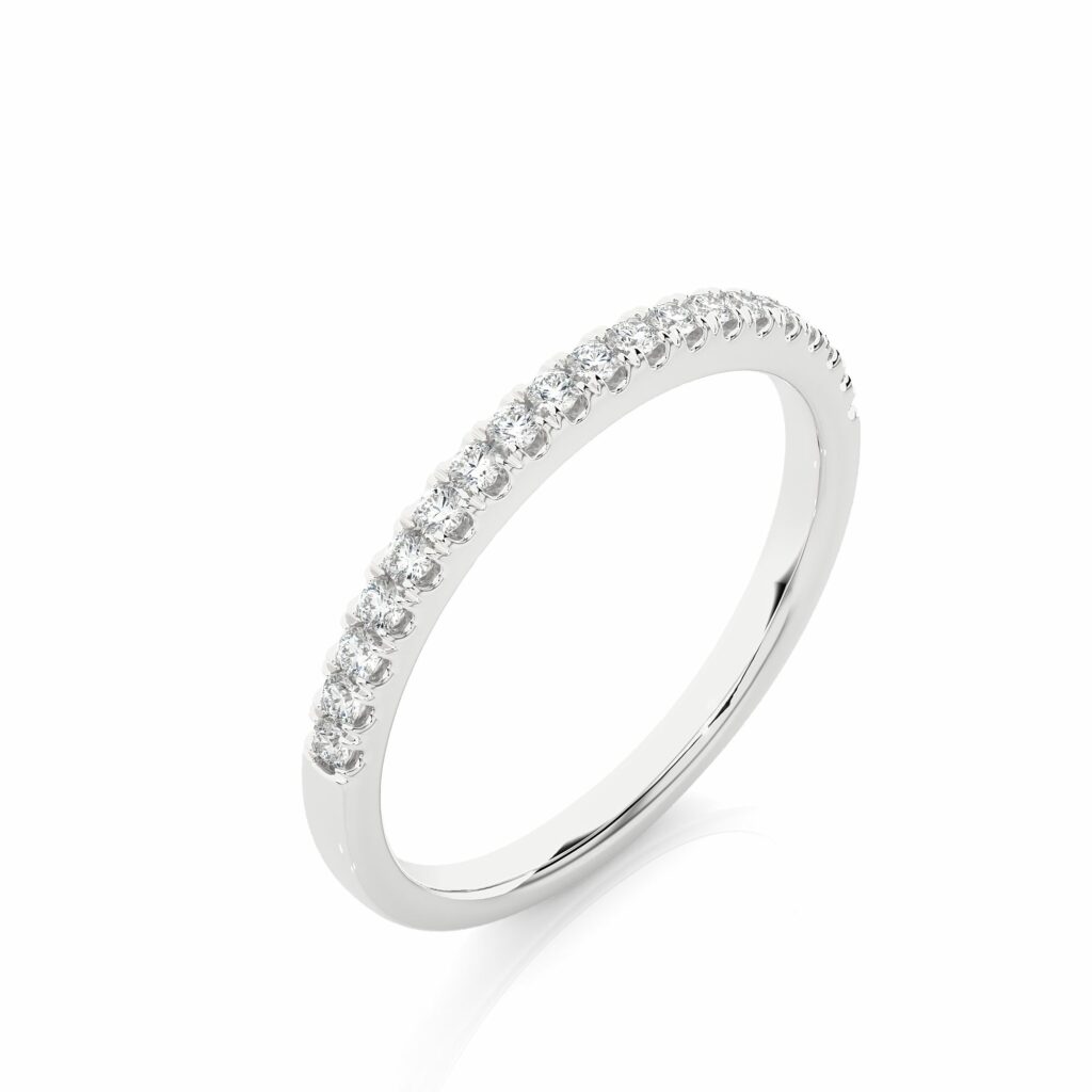 0.23 Carat Round Cut V Prong Setting Diamond Half Eternity Wedding Band Black Diamond Wedding Rings
