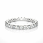 1.05 Carat Round Shaped V Split French Set Diamond Wedding Band In White Gold 950 Platinum Natural Diamond Eternity Wedding Rings