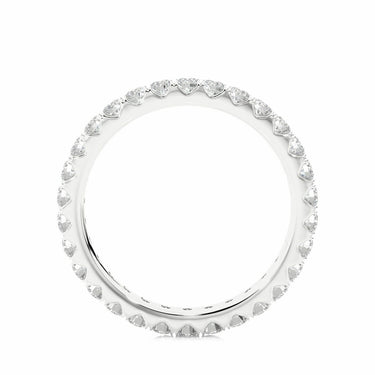 Alliance d'éternité avec diamants de laboratoire sertis à griffes en V taille ronde de 1,05 ct en or blanc 