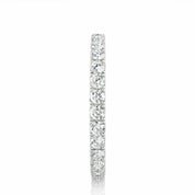 1.05 Carat Round Shaped V Split French Set Diamond Wedding Band In White Gold Eternity Wedding Rings