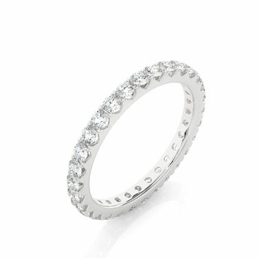 1.05 Ct Round Cut V Prong Set Lab Diamond Eternity Wedding Band In White Gold