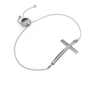 0.36 Carat Diamond Cross Bracelet in White Gold for Women