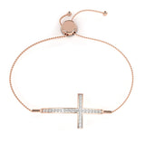 0.36 Carat Diamond Cross Bracelet in White Gold for Women