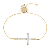0.36 Carat Diamond Cross Bracelet in White Gold for Women 18K Yellow Gold Natural Diamond