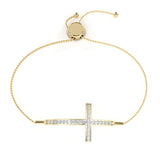 0.36 Carat Diamond Cross Bracelet in White Gold for Women