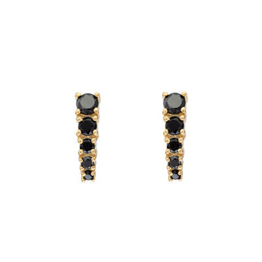 0.50 Carat Black Diamond Stud Earrings In 14k Yellow Gold