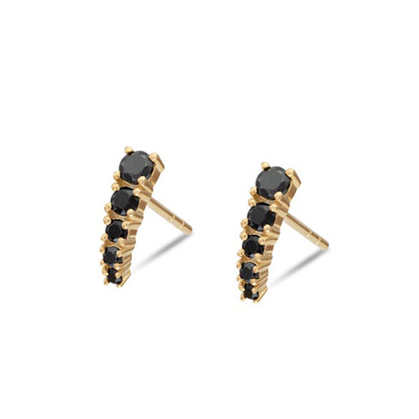 0.55 Carat Basket Setting Black Diamond Stud Earrings 950 Platinum