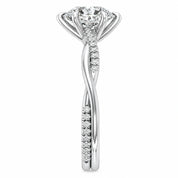 Side view of 1.72 Ct Pear Cut Diamond Engagement Ring in Pavé Infinity Twist Setting