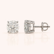 Luxury Round Diamond Stud Earrings by Size & Setting