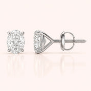 Oval Diamond Earrings in Multiple Settings & Carat