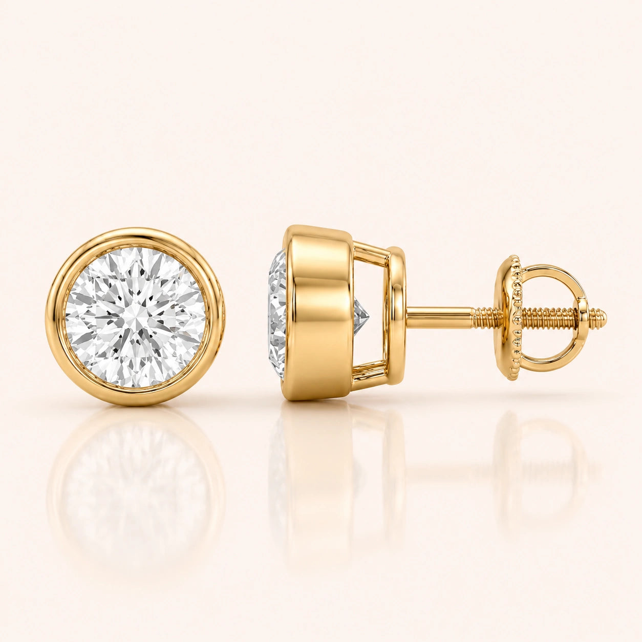 0.50 Ct to 5 Carat Round Stud Earrings in Multiple Settings