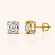 Asscher Cut Diamond Stud Earrings in Multiple Settings