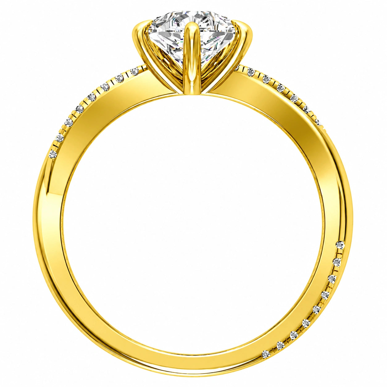 Back view of 1.72 Ct Pear Cut Diamond Engagement Ring in Pavé Infinity Twist Setting