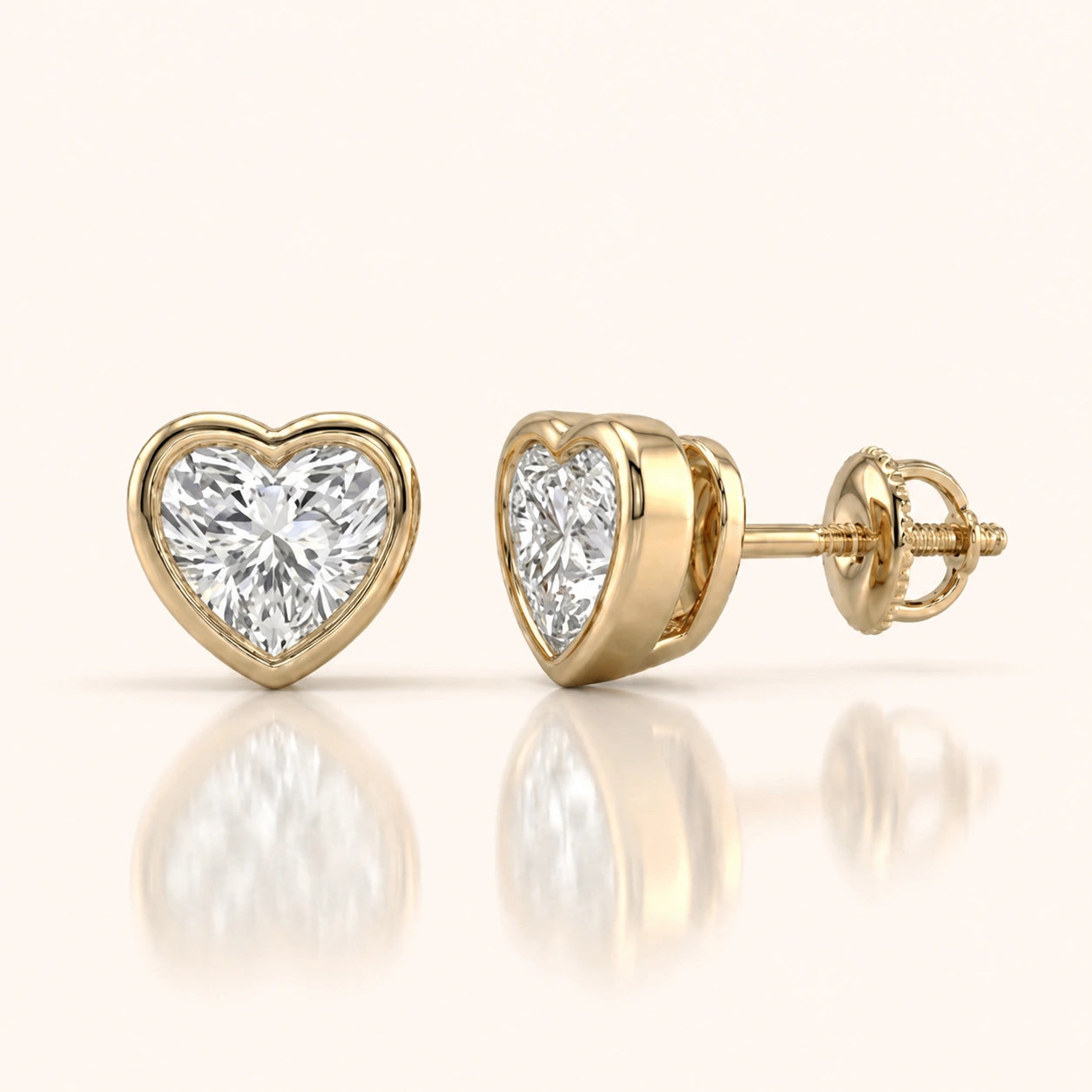 0.50 Ct to 5 Carat Heart Diamond Earrings in Multiple Settings