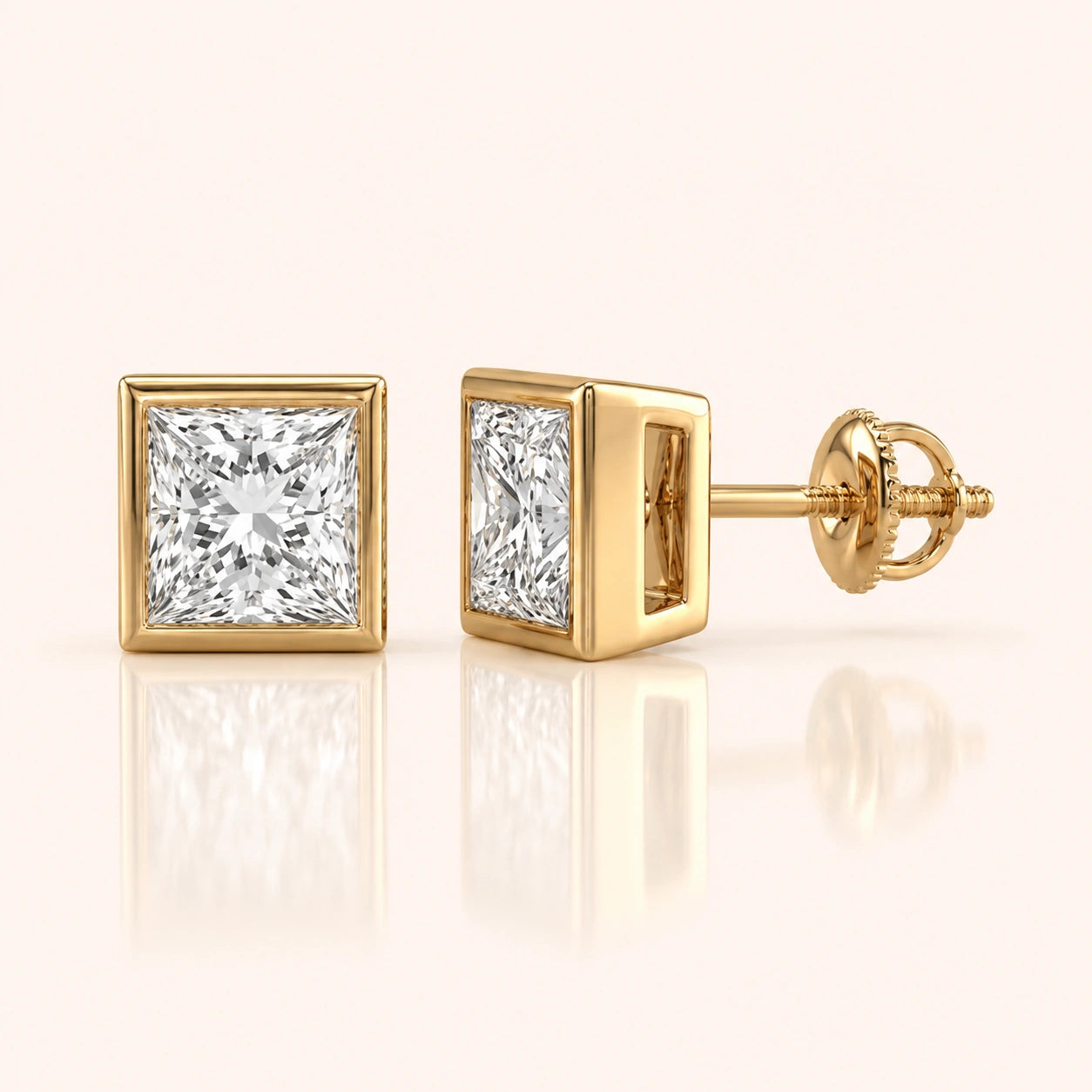 Princess Cut Diamond Earrings in Multiple Settings