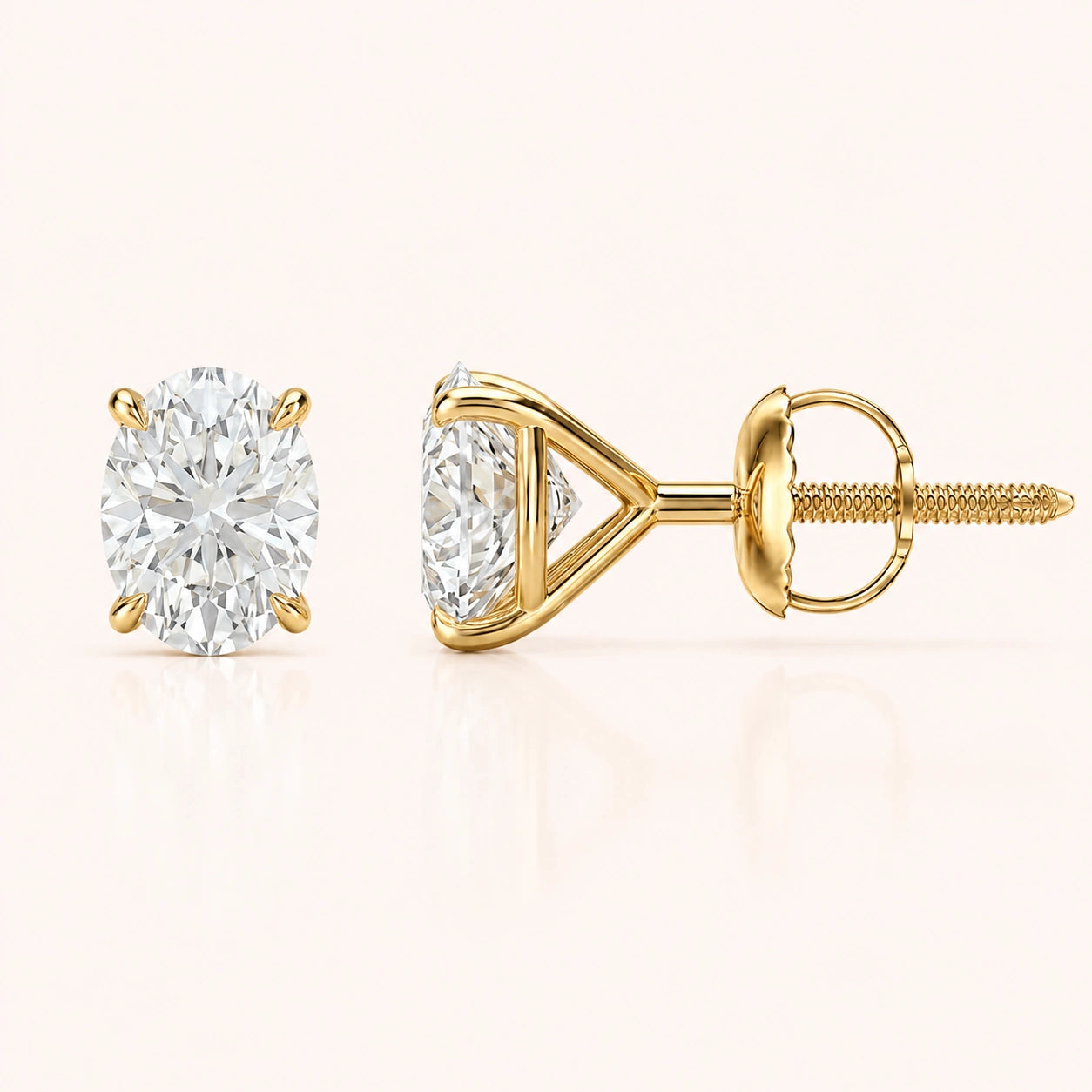 Oval Diamond Earrings in Multiple Settings & Carat