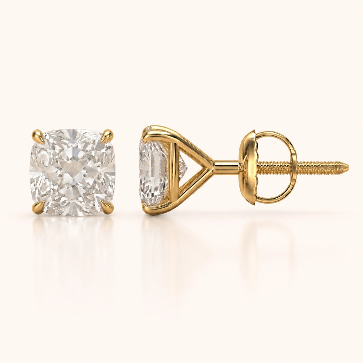 0.50 CT to 5 CT Cushion Cut Diamond Earrings
