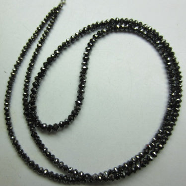 16ct Black Diamond Faceted Beads Strand