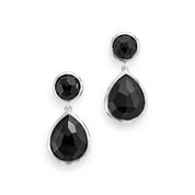 15 Carat Pear Shape Black Diamond Drop Earrings