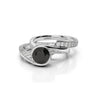 1.2 Carat Round Shape Tension Settion Black & White Diamond Bridal Set Ring 