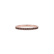 0.25 Ct Round Cut Diamond Prong Setting Black Diamond Eternity Ring 18K Rose Gold Black Diamond Wedding Rings