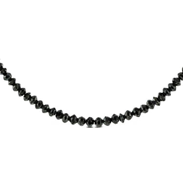 28 Inch Black Diamond Faceted Beads