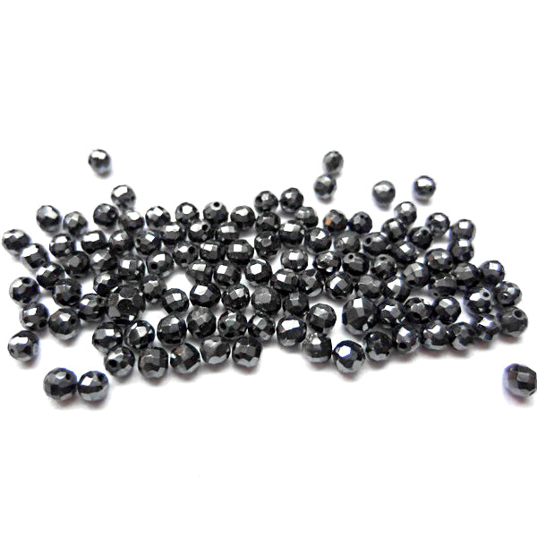 3 Ct Loose Black Diamond Faceted Beads Lot