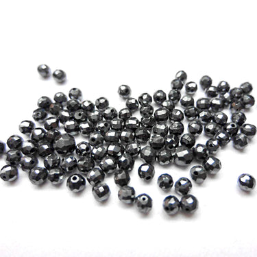 3 Ct Black Diamond Faceted Beads Lot
