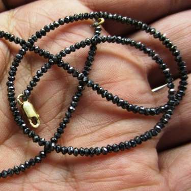 28 Inch Black Diamond Faceted Beads