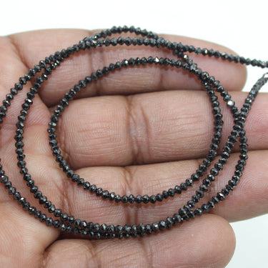 32 Inch Black Diamond Faceted Beads