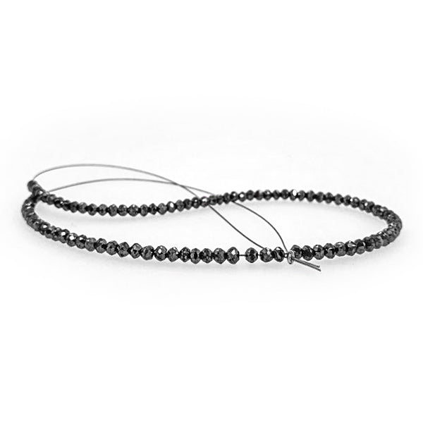 32 Inch Faceted Black Diamond Beads