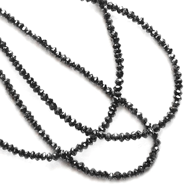28 Inch Faceted Black Diamond Beads