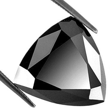 Natural 1.00 Ct Trillion Cut Black Diamond
