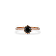 1.25 Ct Round Cut Solitaire Black Diamond Ring Black Diamond Engagement Ring
