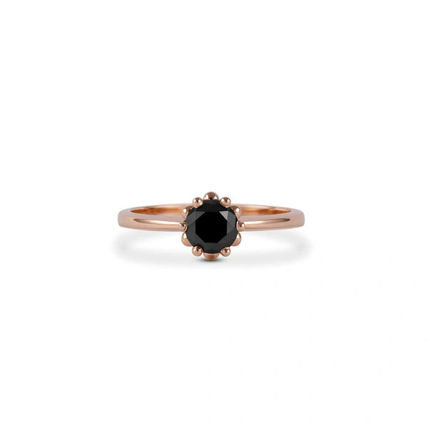 1.25 Ct Round Cut Solitaire Black Diamond Ring Black Diamond Engagement Ring