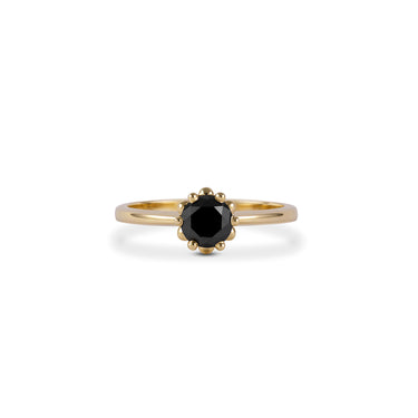 1.25 Ct Round Cut Solitaire Black Diamond Wedding Ring