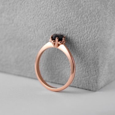 1.25 Ct Round Solitaire Black Diamond Wedding Ring
