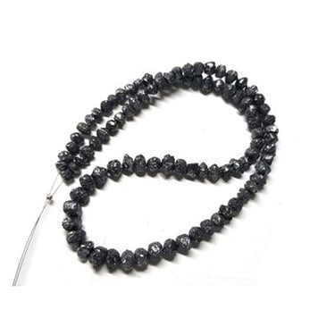 16 Inch Natural Raw Uncut Black Diamond Beads Strand