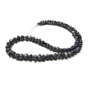 18 Inch Black  Raw Diamond Beads Strand