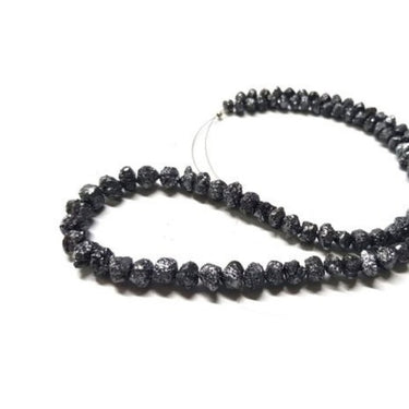 7 Inch Natural Raw Uncut Black Diamond Beads Bracelet