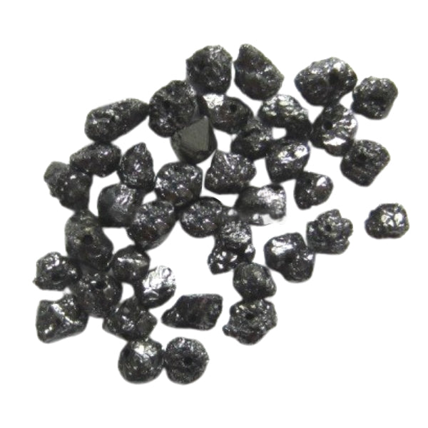 Natural 3 Carat Black Uncut Diamond Beads