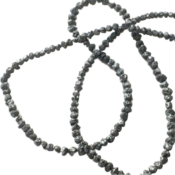 20 Inch Natural Raw Uncut Loose Black Diamond Beads