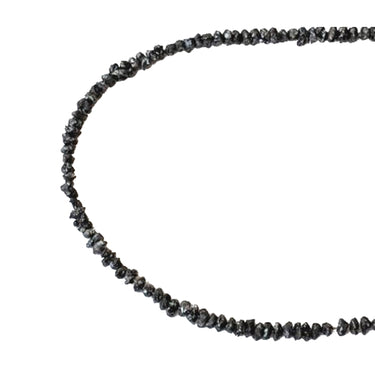 20 Inch Black Uncut Diamond Beads