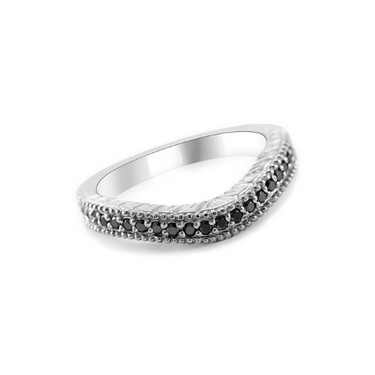 1.8 Ct Round Cut Prong Setting Black Diamond Bridal Set Wedding Ring