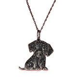 Black Diamond Halloween Puppy Pendant