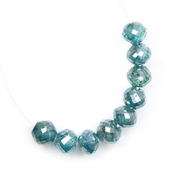 24 Inch Faceted Blue Diamond Beads