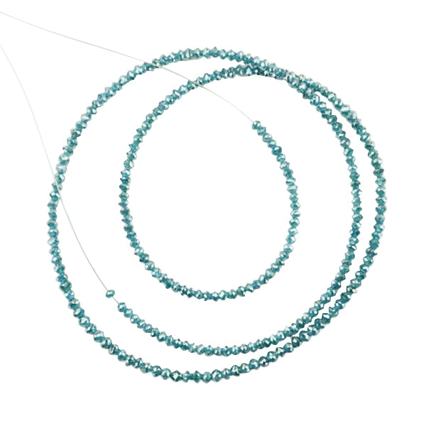 32 Inch Blue Color Diamond Beads
