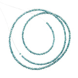 32 Inch Blue Color Diamond Beads